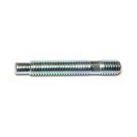 Double-End Threaded Stud,3/8-16Thread To3/8-16Thread,2 9/16 In,Steel,Zinc Plated,6 PK